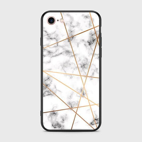 iPhone 8 / 7 Cover - White Marble Series 2 - HQ Ultra Shine Premium Infinity Glass Soft Silicon Borders Case