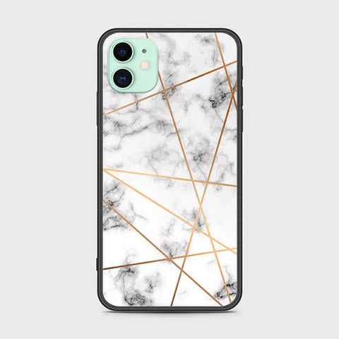 iPhone 11 Cover - White Marble Series 2 - HQ Ultra Shine Premium Infinity Glass Soft Silicon Borders Case