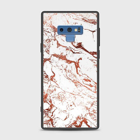 Samsung Galaxy Note 9 Cover - White Marble Series 2 - HQ Ultra Shine Premium Infinity Glass Soft Silicon Borders Case