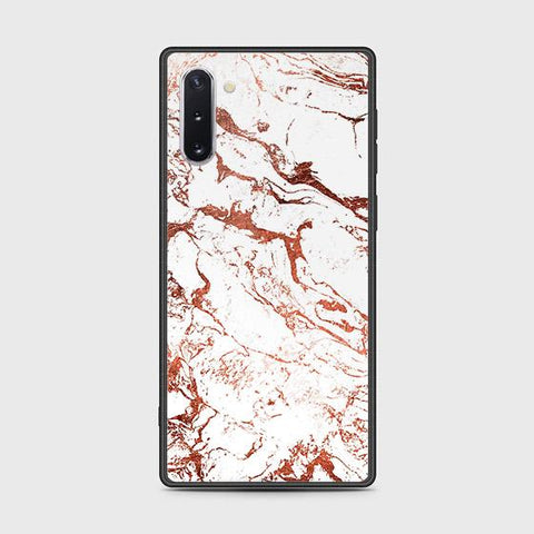 Samsung Galaxy Note 10 Cover - White Marble Series 2 - HQ Ultra Shine Premium Infinity Glass Soft Silicon Borders Case