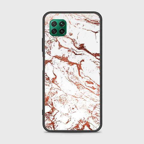 Huawei P40 Lite Cover - White Marble Series 2 - HQ Ultra Shine Premium Infinity Glass Soft Silicon Borders Case