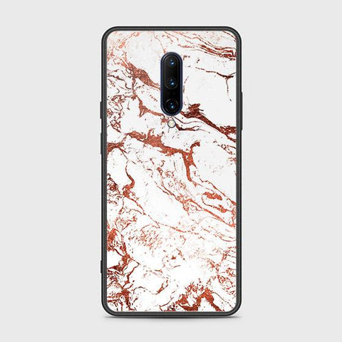 OnePlus 7 Pro Cover - White Marble Series 2 - HQ Ultra Shine Premium Infinity Glass Soft Silicon Borders Case