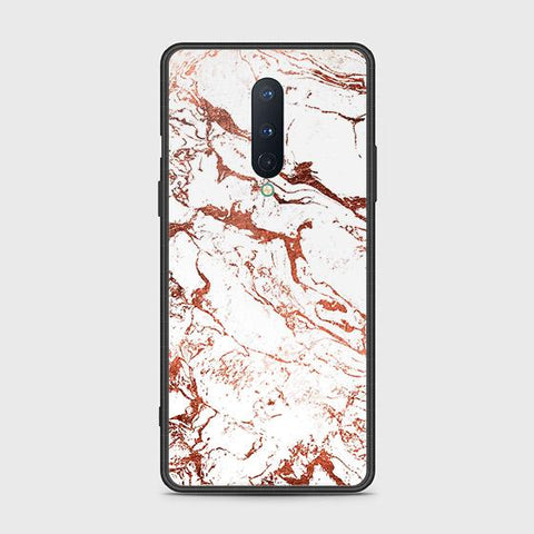 OnePlus 8 4G Cover - White Marble Series 2 - HQ Ultra Shine Premium Infinity Glass Soft Silicon Borders Case