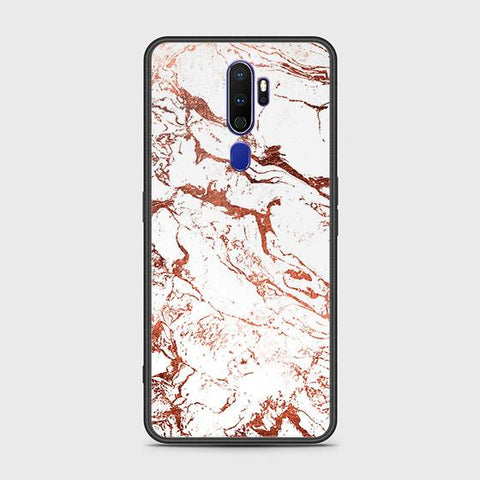 Oppo A5 2020 Cover - White Marble Series 2 - HQ Ultra Shine Premium Infinity Glass Soft Silicon Borders Case