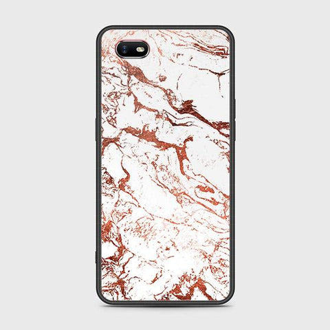 Oppo A1k Cover - White Marble Series 2 - HQ Ultra Shine Premium Infinity Glass Soft Silicon Borders Case