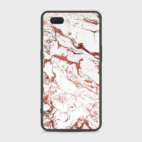 Oppo A3s Cover - White Marble Series 2 - HQ Ultra Shine Premium Infinity Glass Soft Silicon Borders Case