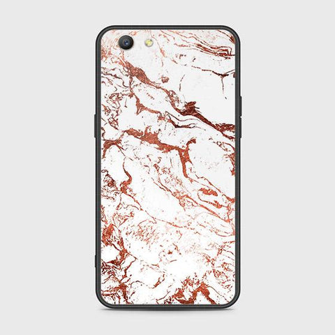 Oppo A59 Cover - White Marble Series 2 - HQ Ultra Shine Premium Infinity Glass Soft Silicon Borders Case