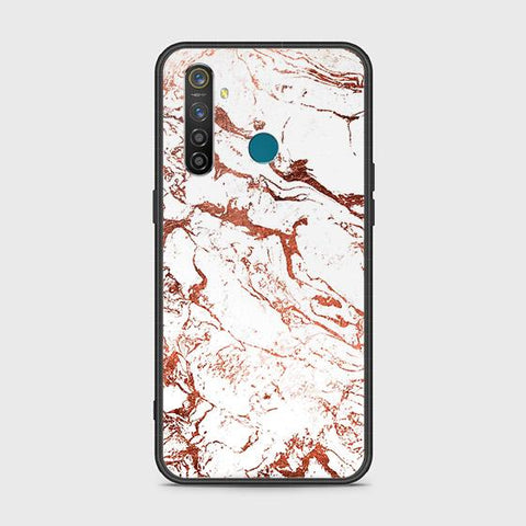 Realme 5 Pro Cover - White Marble Series 2 - HQ Ultra Shine Premium Infinity Glass Soft Silicon Borders Case