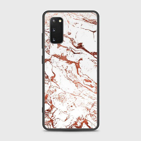 Samsung Galaxy S20 Plus Cover - White Marble Series 2 - HQ Ultra Shine Premium Infinity Glass Soft Silicon Borders Case