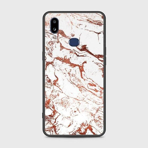 Samsung Galaxy A10s Cover - White Marble Series 2 - HQ Ultra Shine Premium Infinity Glass Soft Silicon Borders Case