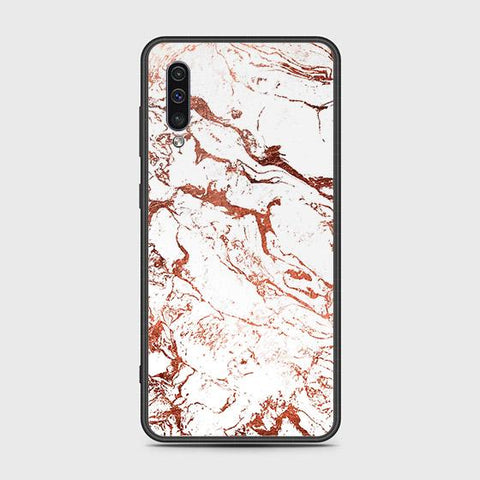 Samsung Galaxy A30s Cover - White Marble Series 2 - HQ Ultra Shine Premium Infinity Glass Soft Silicon Borders Case