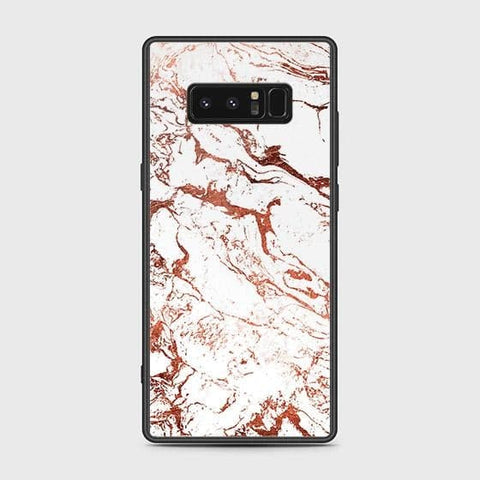 Samsung Galaxy Note 8 Cover - White Marble Series 2 - HQ Ultra Shine Premium Infinity Glass Soft Silicon Borders Case