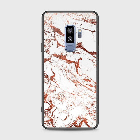 Samsung Galaxy S9 Plus Cover - White Marble Series 2 - HQ Ultra Shine Premium Infinity Glass Soft Silicon Borders Case