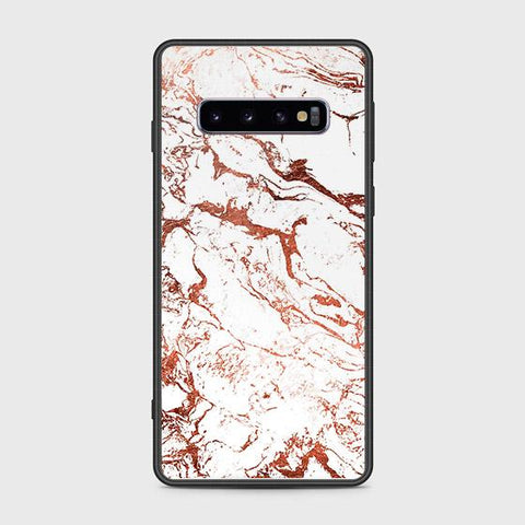 Samsung Galaxy S10 Cover - White Marble Series 2 - HQ Ultra Shine Premium Infinity Glass Soft Silicon Borders Case