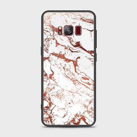 Samsung Galaxy S8 Plus Cover - White Marble Series 2 - HQ Ultra Shine Premium Infinity Glass Soft Silicon Borders Case