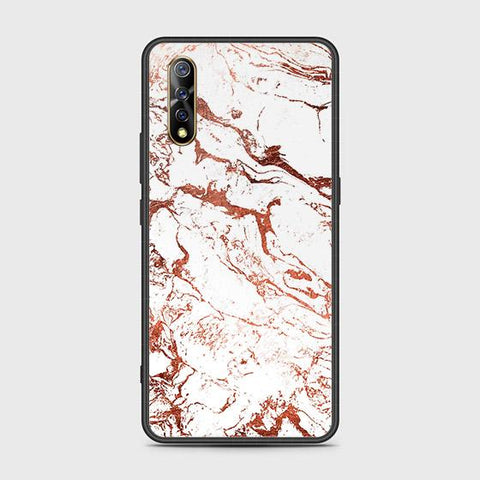 Vivo S1 Cover - White Marble Series 2 - HQ Ultra Shine Premium Infinity Glass Soft Silicon Borders Case