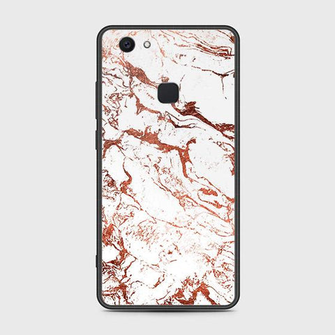 Vivo V7 Plus Cover - White Marble Series 2 - HQ Ultra Shine Premium Infinity Glass Soft Silicon Borders Case