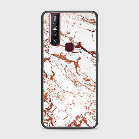 Vivo V15 Cover - White Marble Series 2 - HQ Ultra Shine Premium Infinity Glass Soft Silicon Borders Case