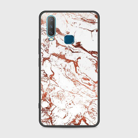 Vivo Y12 Cover - White Marble Series 2 - HQ Ultra Shine Premium Infinity Glass Soft Silicon Borders Case