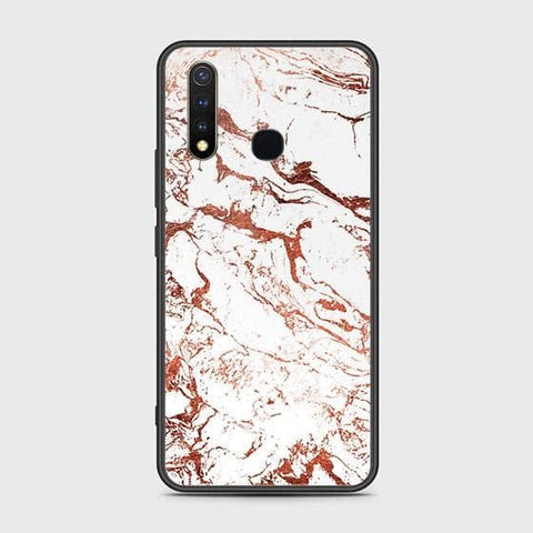 Vivo Y19 Cover - White Marble Series 2 - HQ Ultra Shine Premium Infinity Glass Soft Silicon Borders Case