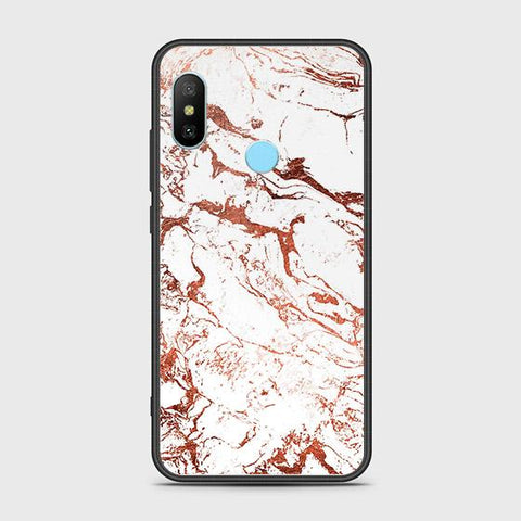 Xiaomi Redmi 6 Pro Cover - White Marble Series 2 - HQ Ultra Shine Premium Infinity Glass Soft Silicon Borders Case