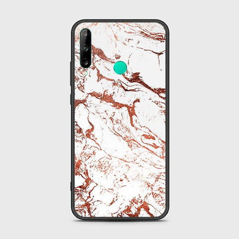 Huawei P40 lite E Cover - White Marble Series 2 - HQ Ultra Shine Premium Infinity Glass Soft Silicon Borders Case