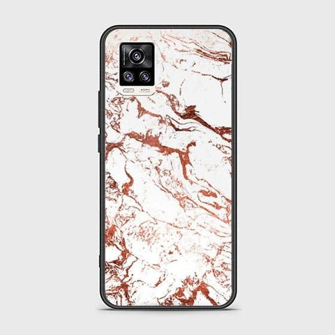 Vivo V20 Cover - White Marble Series 2 - HQ Ultra Shine Premium Infinity Glass Soft Silicon Borders Case