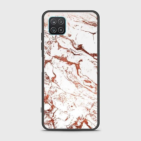 Samsung Galaxy A12 Nacho Cover - White Marble Series 2 - HQ Ultra Shine Premium Infinity Glass Soft Silicon Borders Case