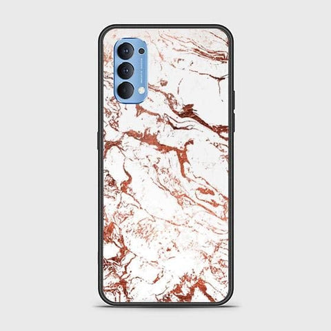 Oppo Reno 4 Cover - White Marble Series 2 - HQ Ultra Shine Premium Infinity Glass Soft Silicon Borders Case