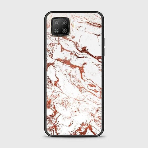 Oppo Reno 4F Cover - White Marble Series 2 - HQ Ultra Shine Premium Infinity Glass Soft Silicon Borders Case