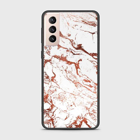 Samsung Galaxy S21 Plus 5G Cover - White Marble Series 2 - HQ Ultra Shine Premium Infinity Glass Soft Silicon Borders Case