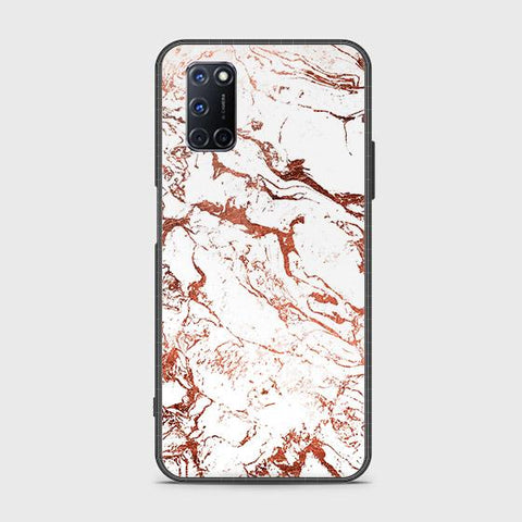 Oppo A92 Cover - White Marble Series 2 - HQ Ultra Shine Premium Infinity Glass Soft Silicon Borders Case