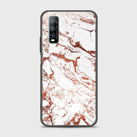 Vivo Y70s Cover - White Marble Series 2 - HQ Ultra Shine Premium Infinity Glass Soft Silicon Borders Case