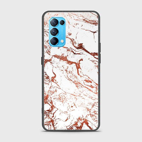 Oppo Reno 5 5G Cover - White Marble Series 2 - HQ Ultra Shine Premium Infinity Glass Soft Silicon Borders Case