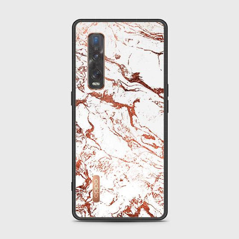 Oppo Find X2 Pro Cover - White Marble Series 2 - HQ Ultra Shine Premium Infinity Glass Soft Silicon Borders Case