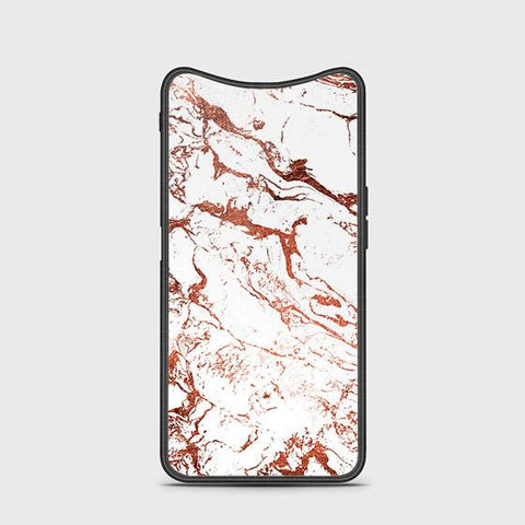 Oppo Find X Cover - White Marble Series 2 - HQ Ultra Shine Premium Infinity Glass Soft Silicon Borders Case