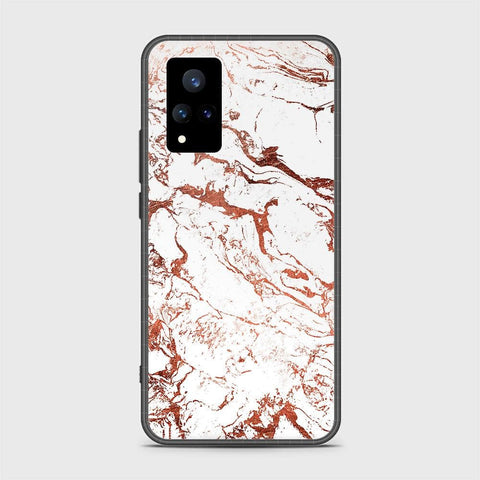 Vivo V21 Cover - White Marble Series 2 - HQ Ultra Shine Premium Infinity Glass Soft Silicon Borders Case