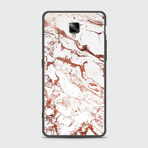 OnePlus 3 Cover- White Marble Series 2 - HQ Ultra Shine Premium Infinity Glass Soft Silicon Borders Case