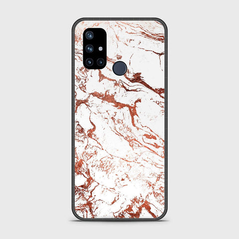 OnePlus Nord N10 5G Cover- White Marble Series 2 - HQ Ultra Shine Premium Infinity Glass Soft Silicon Borders Case