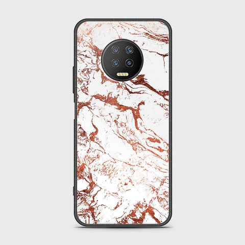 Infinix Note 7 Cover- White Marble Series 2 - HQ Ultra Shine Premium Infinity Glass Soft Silicon Borders Case