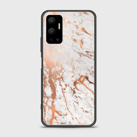 Infinix Hot 12 Cover- White Marble Series 2 - HQ Ultra Shine Premium Infinity Glass Soft Silicon Borders Case