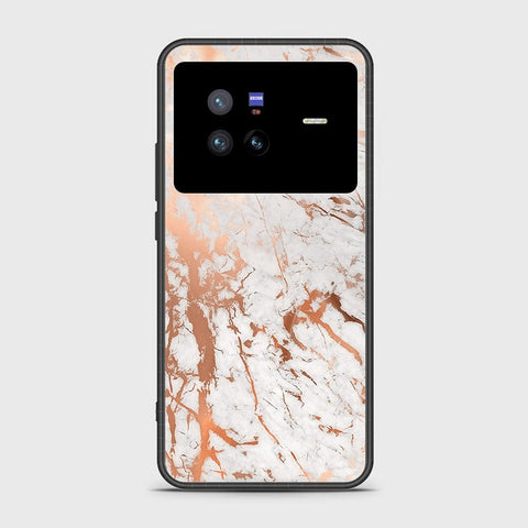 Vivo X80 Cover- White Marble Series 2 - HQ Ultra Shine Premium Infinity Glass Soft Silicon Borders Case