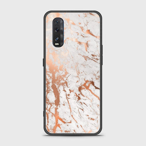 Oppo Find X2 Cover- White Marble Series 2 - HQ Ultra Shine Premium Infinity Glass Soft Silicon Borders Case