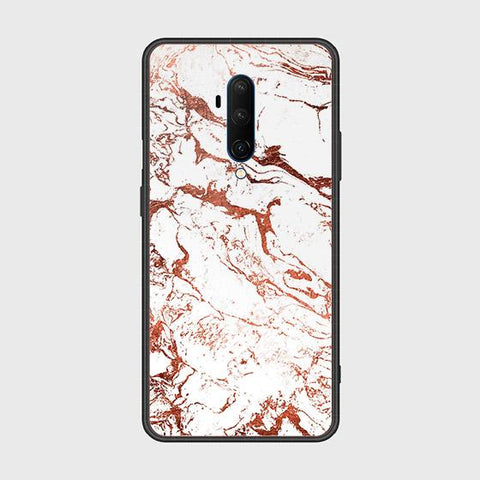 OnePlus 7T Pro Cover - White Marble Series 2 - HQ Ultra Shine Premium Infinity Glass Soft Silicon Borders Case