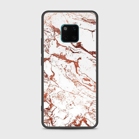 Huawei Mate 20 Pro Cover - White Marble Series 2 - HQ Ultra Shine Premium Infinity Glass Soft Silicon Borders Case