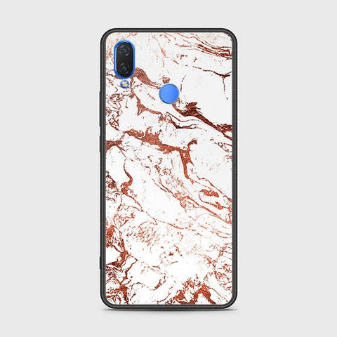 Huawei Nova 3 Cover - White Marble Series 2 - HQ Ultra Shine Premium Infinity Glass Soft Silicon Borders Case