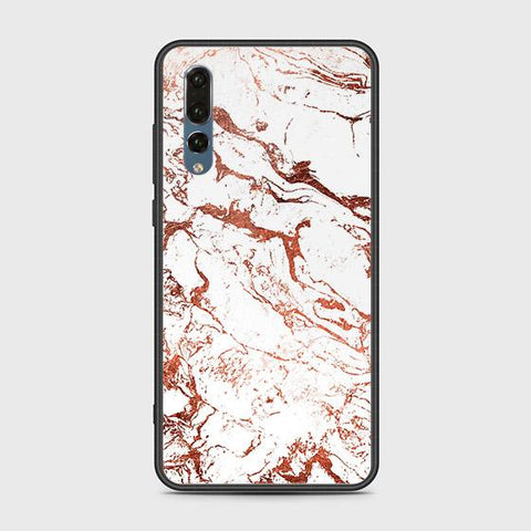 Huawei P20 Pro Cover - White Marble Series 2 - HQ Ultra Shine Premium Infinity Glass Soft Silicon Borders Case