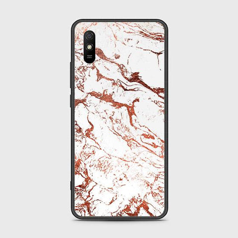 Xiaomi Redmi 9A Cover - White Marble Series 2 - HQ Ultra Shine Premium Infinity Glass Soft Silicon Borders Case