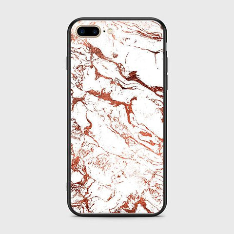 iPhone 7 Plus Cover - White Marble Series 2 - HQ Ultra Shine Premium Infinity Glass Soft Silicon Borders Case