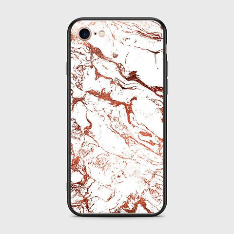 iPhone 8 / 7 Cover - White Marble Series 2 - HQ Ultra Shine Premium Infinity Glass Soft Silicon Borders Case